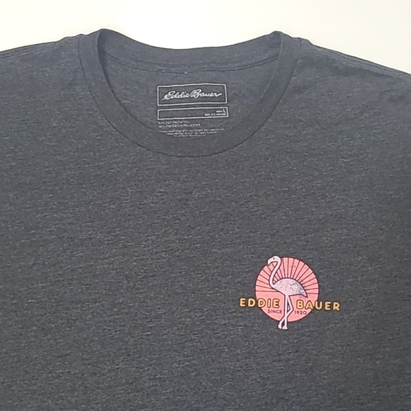 Eddie Bauer Beach Tropical Graphic Tee Crewneck Short Sleeve T Shirt Marbled Top - Picture 6 of 17